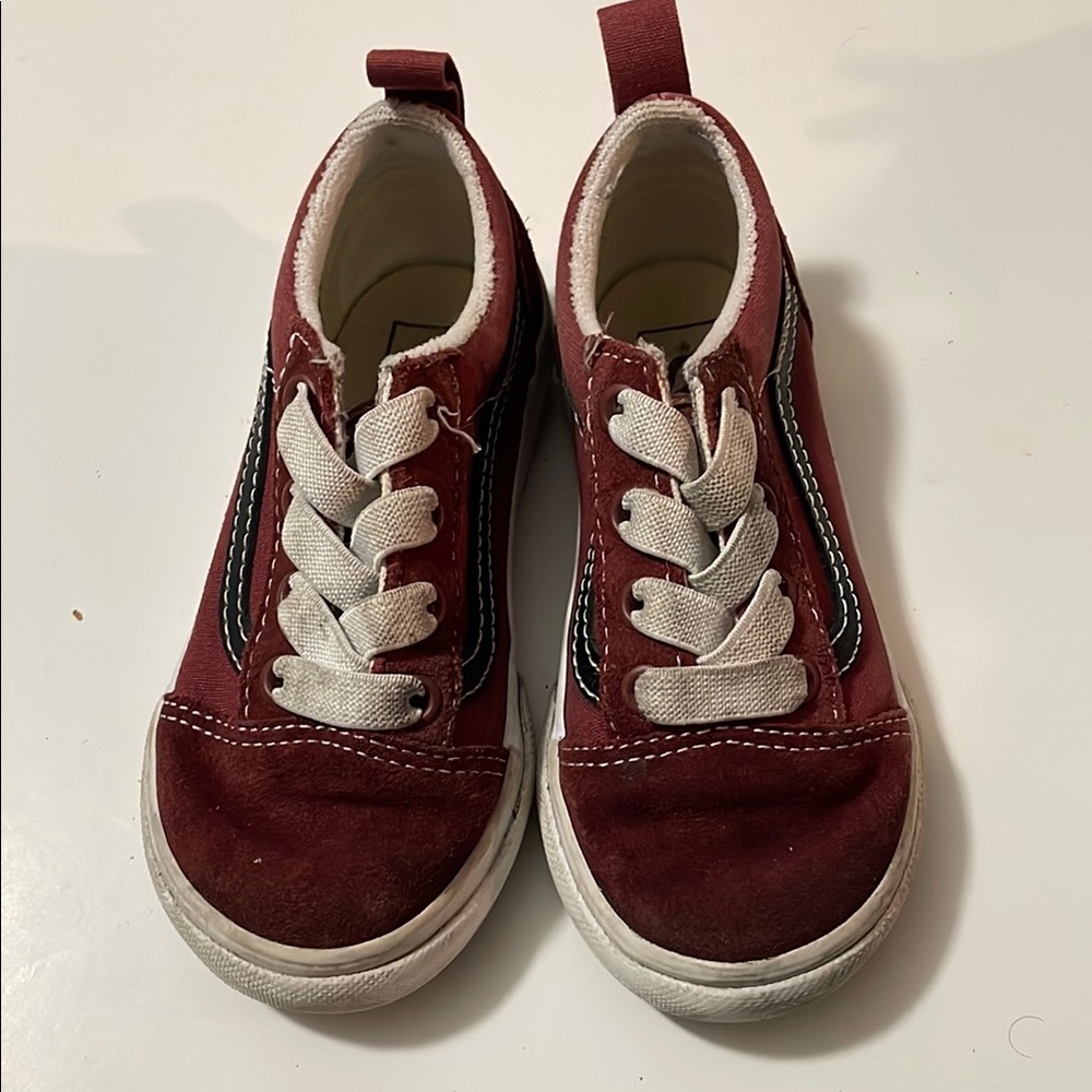 Toddler vans 9c  Maroon and White Sneakers